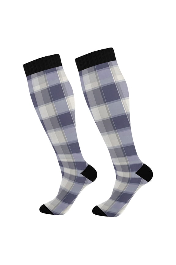 Checkered Plaid-a3 Socks Women Men Knee High Sock