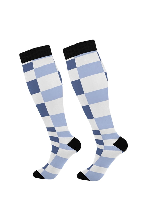 Checkered Plaid-r1 Long Socks Women Men Knee High Sock