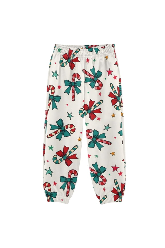 Christmas Candy Cane Bows Boys' Sweatpants Jogger Pants 3T