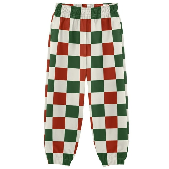 joogoo Christmas Checkered Grid Boys' Sweatpants Jogger Pants 3T