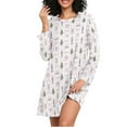 thumbnail image 1 of joogoo Christmas Nutcracker Bows Reindeer Women's Long Sleeve Nightgown Sleepwear L, 1 of 8