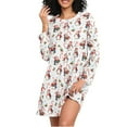 thumbnail image 1 of joogoo Christmas Penguins Women's Long Sleeve Nightgown Sleepwear L, 1 of 8