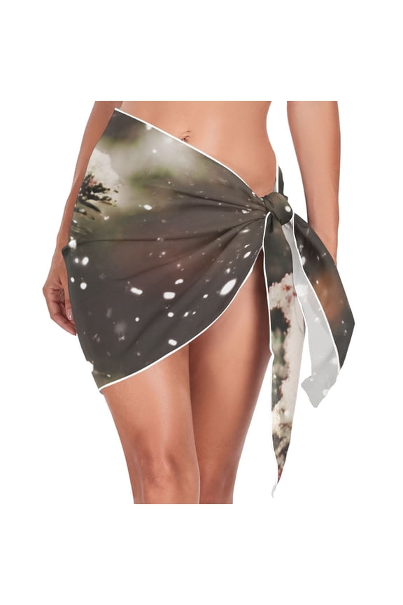 Christmas Snow Women's Beach Sarong Bathing Suit Wrap Swimwear Cover Ups M