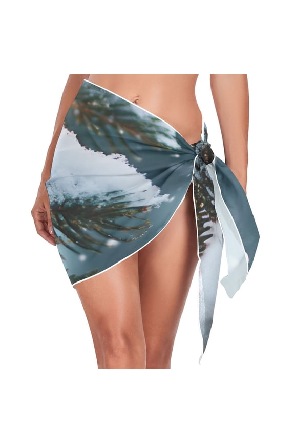 Christmas Snow and Light Women's Beach Sarong Bathing Suit Wrap Swimwear Cover Ups M