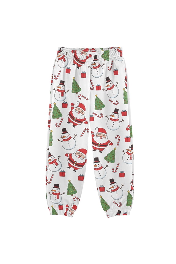 Christmas Tree Santa Claus Snowman Boys' Sweatpants Jogger Pants 3T