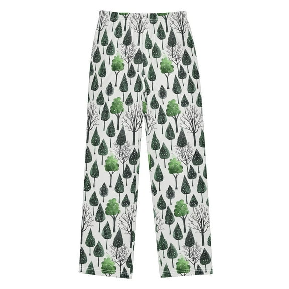joogoo Christmas Trees with Snow Pajama Pants Pj Bottoms Sleepwear Lounge XL