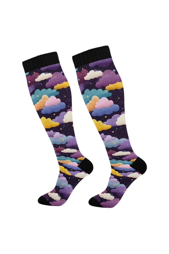 Cloud Starry Socks Women Men Knee High Sock