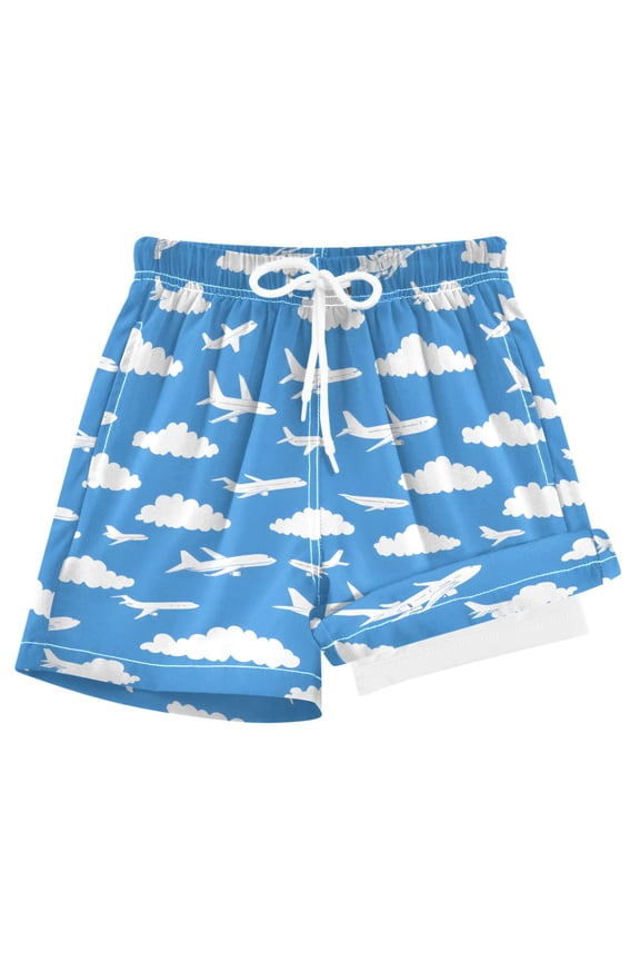 Clouds Airplane Boys Swim Trunks Beach Swimsuit Shorts Boxer 8Y