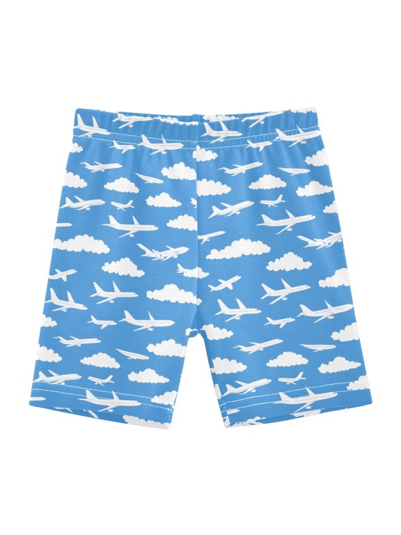 Clouds Airplane Girls Lined Shorts Bike Dance Bottoms 10Y
