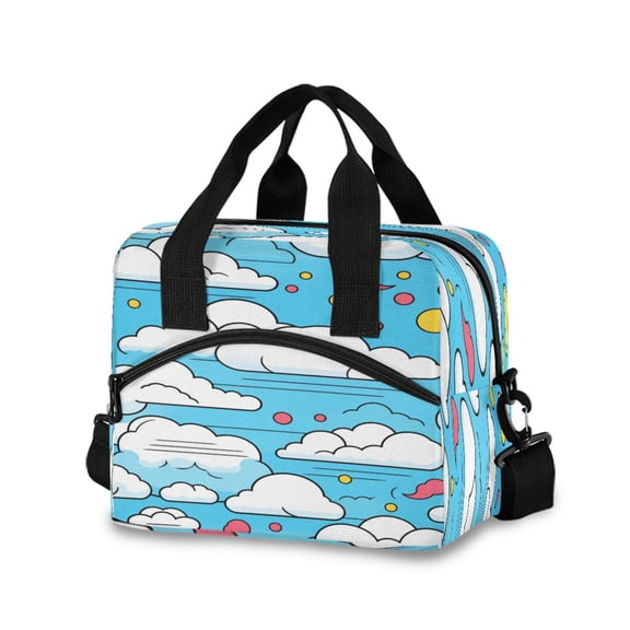 joogoo Clouds Cute Insulated Lunch Bags Reusable Cooler Box with Shoulder Strap