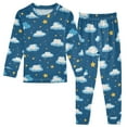 thumbnail image 1 of joogoo Clouds Stars 2 Piece Long Sleeve Tee and Pants Cotton Pajama Set 8Y, 1 of 7