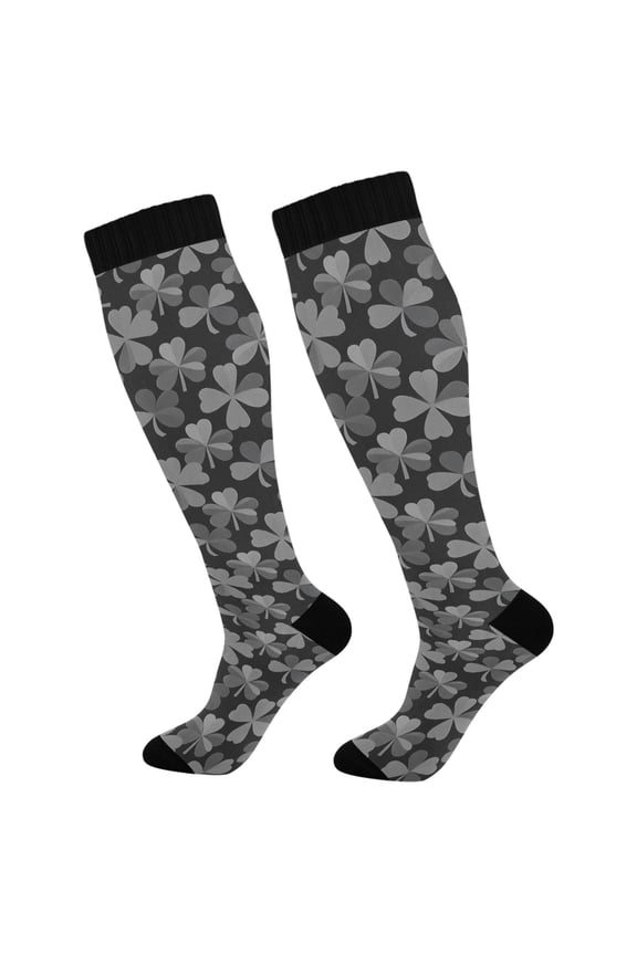 Clover Pattern Socks Women Men Knee High Sock