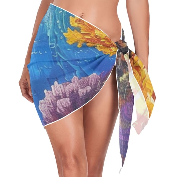 joogoo Clownfish Corals in Ocean Women's Beach Sarong Bathing Suit Wrap Swimwear Cover Ups L