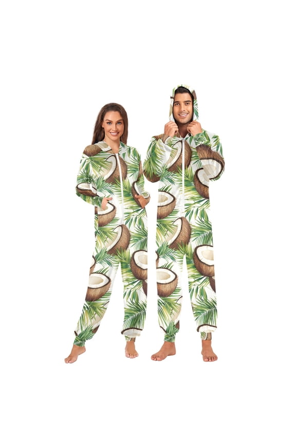 Coconut Leaves Unisex Adults Onesies Pajamas Jumpsuits L