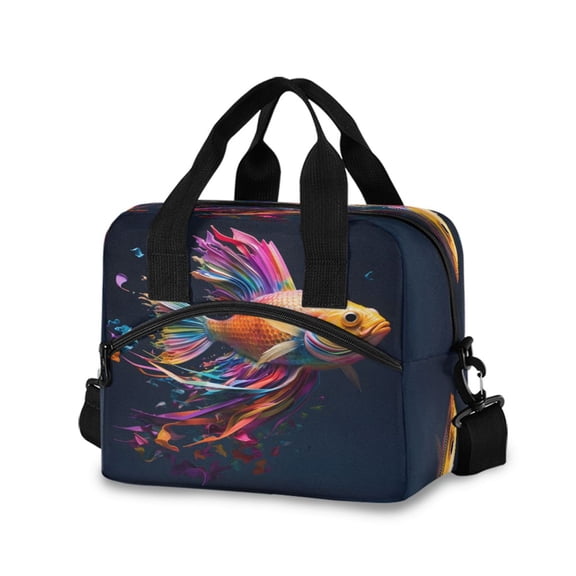 joogoo Colorful Fish Insulated Lunch Bags Reusable Cooler Box with Shoulder Strap