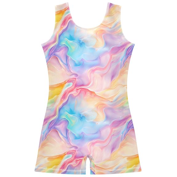 joogoo Colorful Liquid Tie Dye Pattern Girls Leotards Gymnastics Tumbling Outfit Biketard Unitard 2-3Years