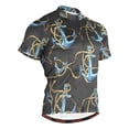 thumbnail image 1 of joogoo Cool Anchors Pattern Men's Cycling Jerseys Mountain Bike Short Sleeve Tops L, 1 of 7