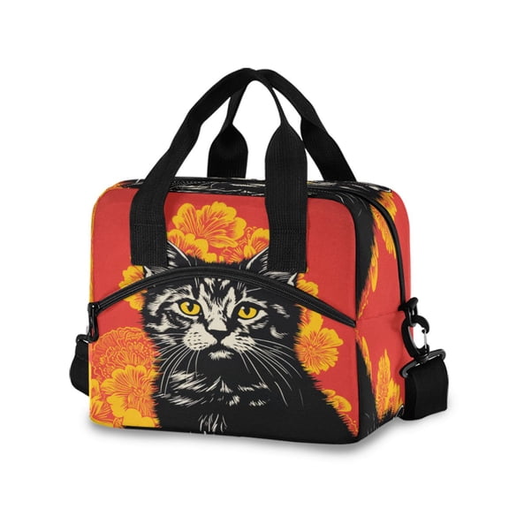 joogoo Cool Cat Insulated Lunch Bags Reusable Cooler Box with Shoulder Strap