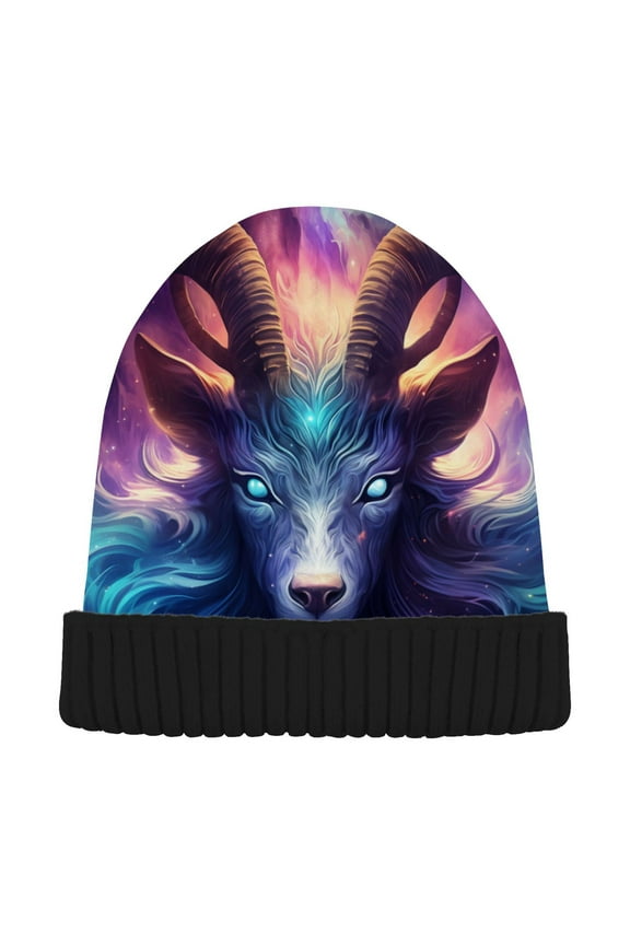 Cool Goat Beanie Hats Men Women Cuffed Skull Cap Winter Warm Knit Thick Beanies