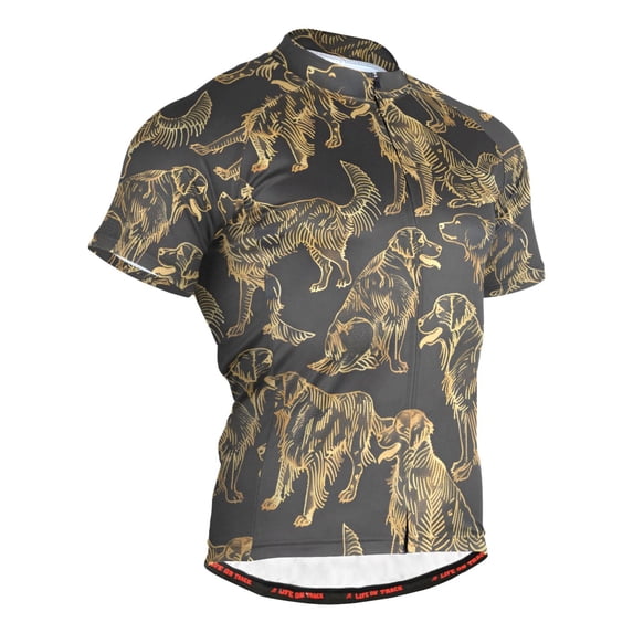 joogoo Cool Golden Retriever Pattern Men's Cycling Jerseys Mountain Bike Short Sleeve Tops 2XL