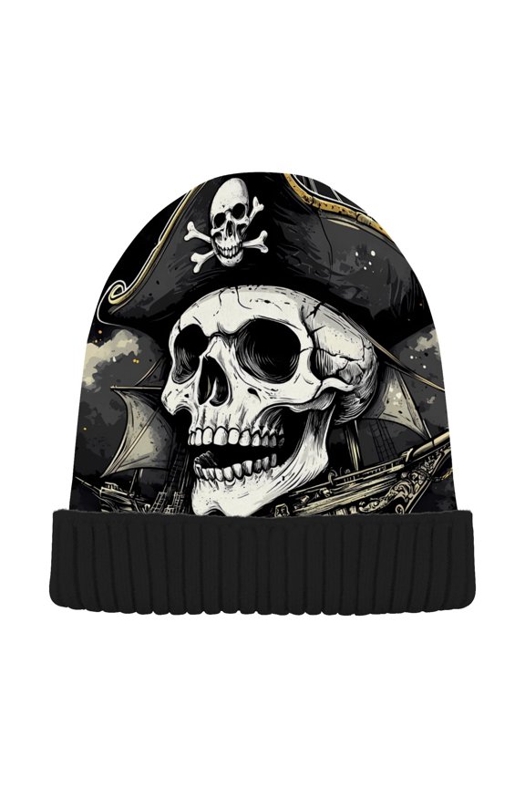 Cool Skeleton Pirate Beanie Hats Cuffed Winter Warm Knit Thick Beanies