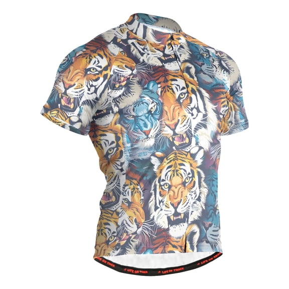 joogoo Cool Tigers Men's Cycling Jerseys Mountain Bike Short Sleeve Tops 2XL