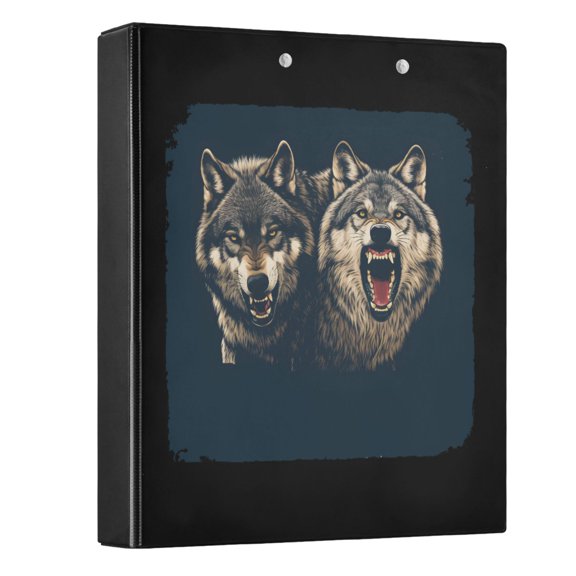 joogoo Cool Wolf Hardcover 3 Ring Binder 1.5" Round Rings Interior Pockets Binders Organizer 1 Pack