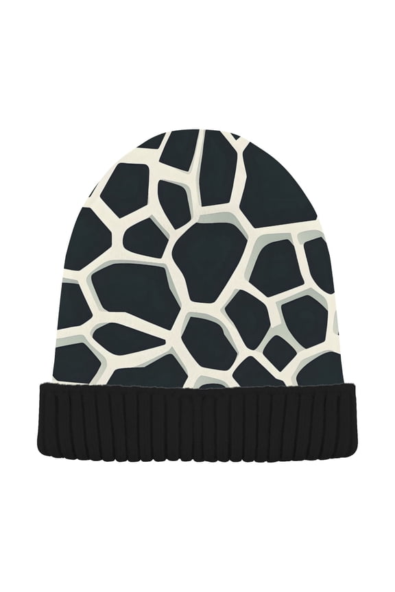 Cow Print Beanie Hats Men Women Cuffed Skull Cap Winter Warm Knit Thick Beanies