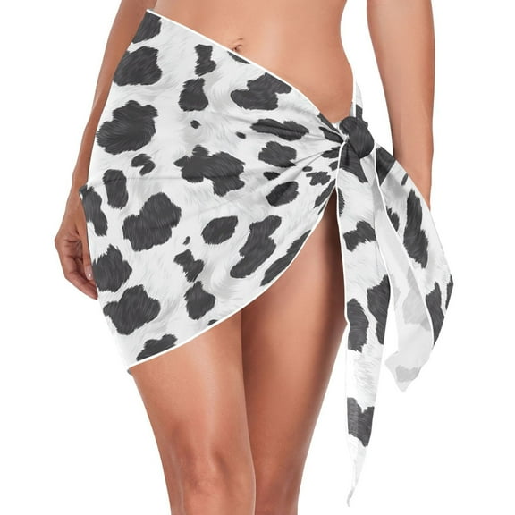 joogoo Cow Print Women's Beach Sarong Bathing Suit Wrap Swimwear Cover Ups M