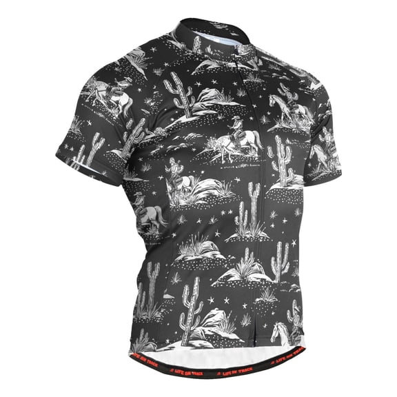 joogoo Cowboy Horses Men's Cycling Jerseys Mountain Bike Short Sleeve Tops 3XL