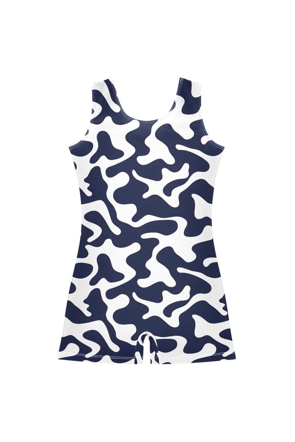 Cows Wavy Pattern Girls Leotards Gymnastics Tumbling Outfit Biketard Unitard 7-8Years
