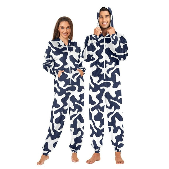 joogoo Cows Wavy Unisex Adults Onesies Pajamas Jumpsuits L