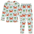 thumbnail image 1 of joogoo Crab Coconut Tree 2 Piece Long Sleeve Tee and Pants Cotton Pajama Set 5Y, 1 of 7