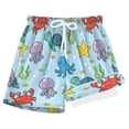 thumbnail image 1 of joogoo Crabs Jellyfish Starfish Boys Swim Trunks Beach Swimsuit Shorts Boxer 7Y, 1 of 8