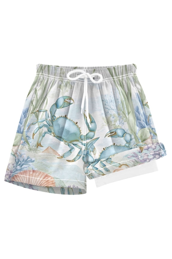 Crabs in Ocean Boys Swim Trunks Beach Swimsuit Shorts Boxer 7Y