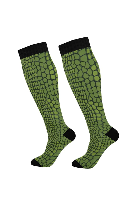 Crocodile Skin Long Socks Women Men Knee High Sock