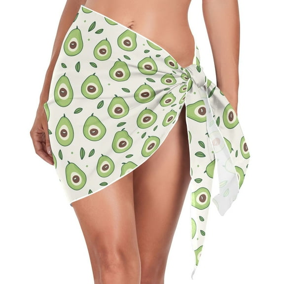 joogoo Cute Avocado Leaves Women's Beach Sarong Bathing Suit Wrap Swimwear Cover Ups L