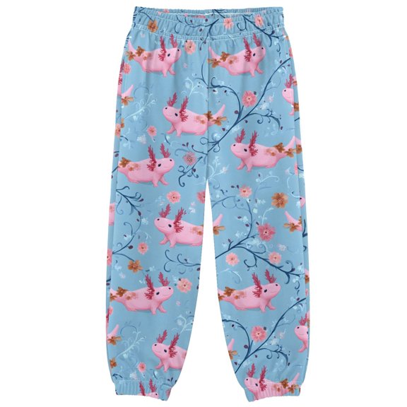 joogoo Cute Axolotls Blue Boys' Sweatpants Jogger Pants 4T
