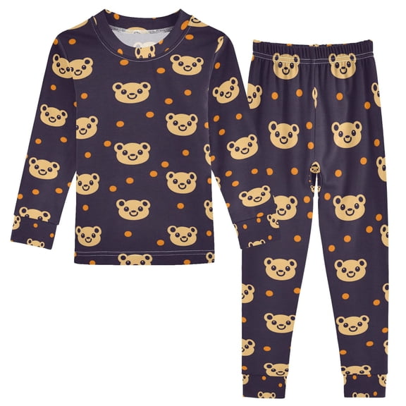 joogoo Cute Bears Dots Pajamas Set Long Sleeve Soft Cotton Sleepwear 2 Piece 18M