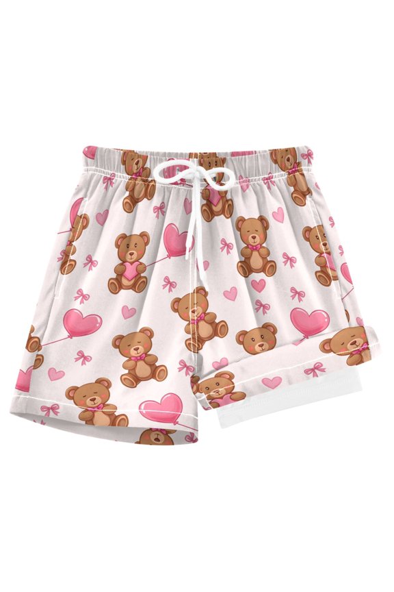 Cute Bears with Balloon Boys Swim Trunks Beach Swimsuit Shorts Boxer 8Y