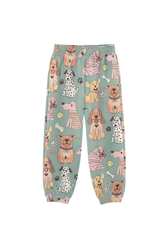 Cute Bulldogs Baseballs Boys' Sweatpants Jogger Pants 5-6Y