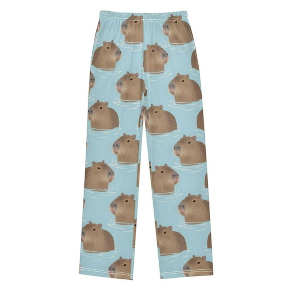 joogoo Cute Capybara Blue Pajama Pants Pj Bottoms Sleepwear Lounge XL