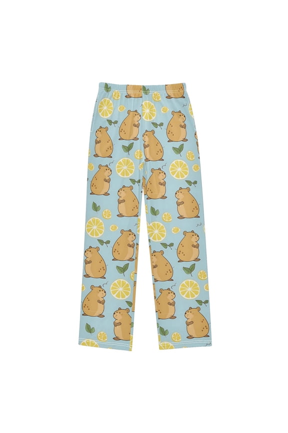 Cute Capybara Lemon Pajama Pants Pj Bottoms Sleepwear Lounge XL