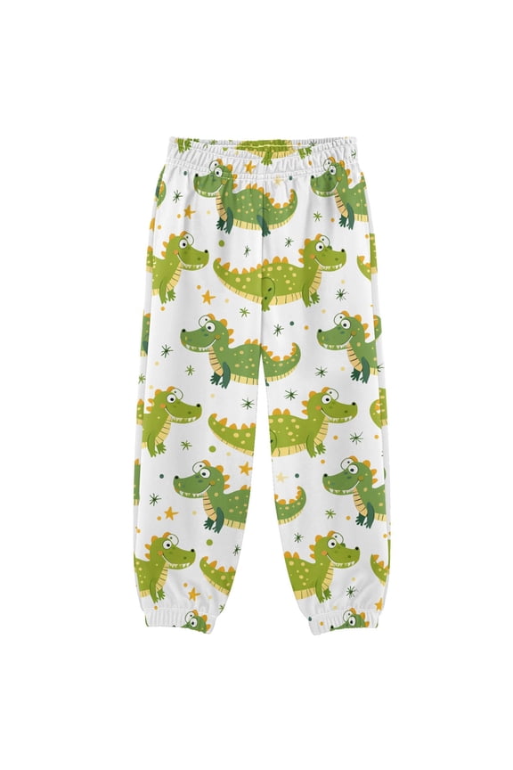 Cute Cartoon Crocodile Boys' Sweatpants Jogger Pants 4T