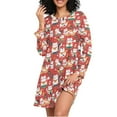 thumbnail image 1 of joogoo Cute Cat on Red Women's Long Sleeve Nightgown Sleepwear L, 1 of 8