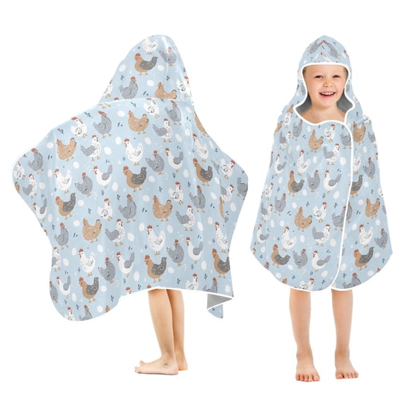 joogoo Cute Chickens Eggs Kids Hooded Beach Towel Baby Bath Towel 23.5"x50"