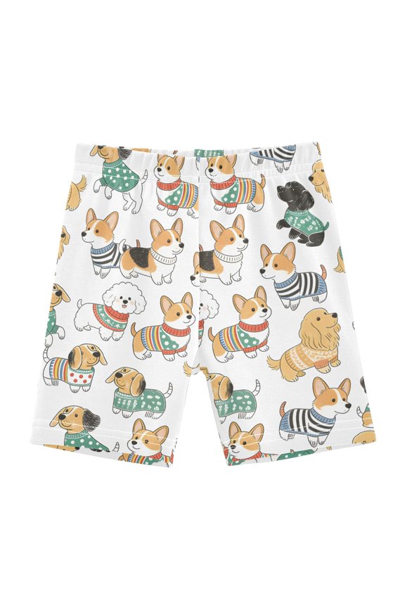 Cute Corgi Golden Dog Girls Lined Shorts Bike Dance Bottoms 6T