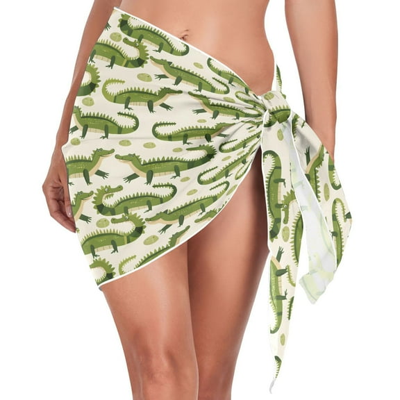 joogoo Cute Crocodile Women's Beach Sarong Bathing Suit Wrap Swimwear Cover Ups M