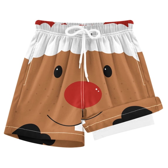 joogoo Cute Deer Face Boys Swim Trunks Beach Swimsuit Shorts Boxer 5-6T