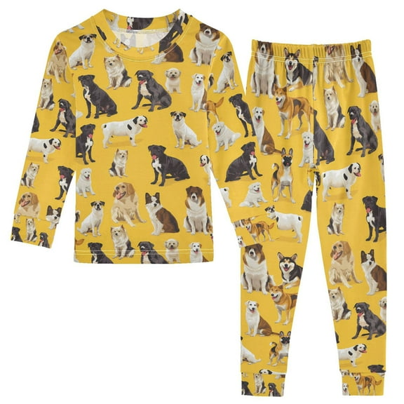 joogoo Cute Different Dogs Pajamas Set Long Sleeve Soft Cotton Sleepwear 2 Piece 18M